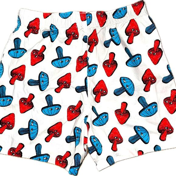 American Eagle XSBoxer Shorts Mushroom Print Red White Blue Cotton Pockets Indie - Picture 2 of 4